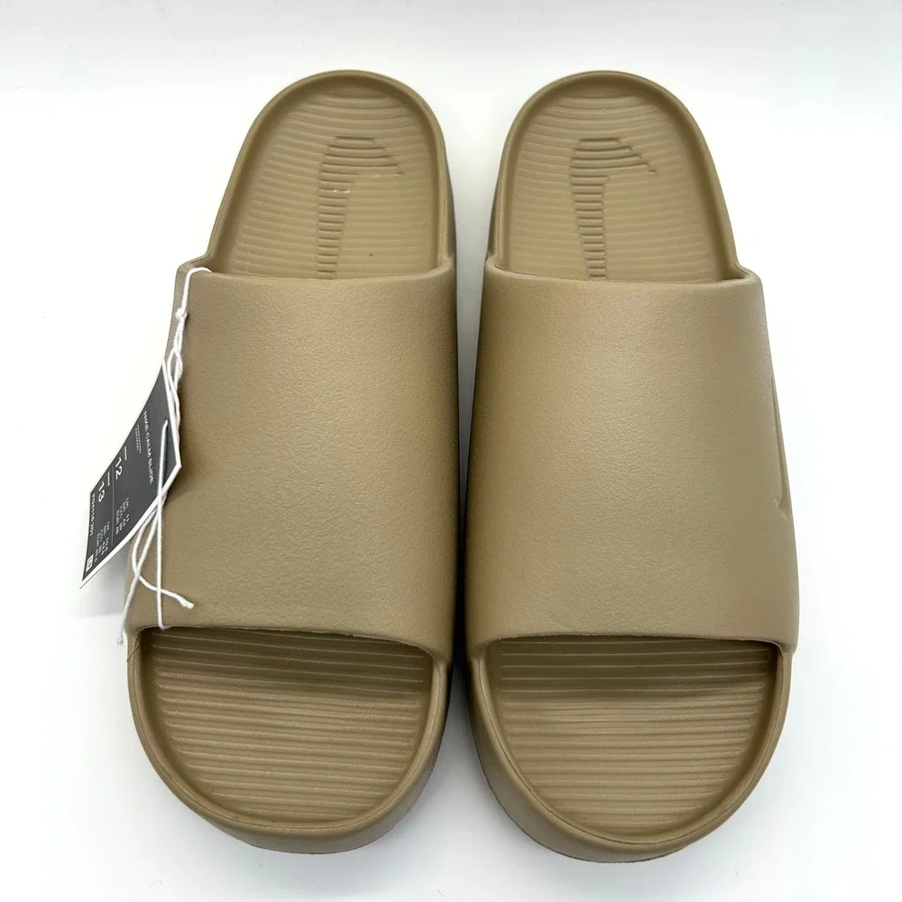 Nike Calm Slide Mens 12 Womens 13 Khaki Tan FD4116-201 Minimalist Foam Sandals